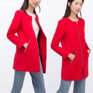 Zara Round Neck Zip Trench Coat - Size XS